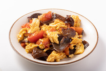 キクラゲとトマトの卵炒め