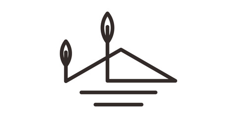 logo design mountain minimalist line icon vector inspiration