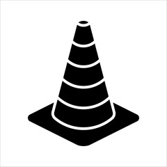 Construction cone icon, vector illustration design. Tools collection. on white background. color editable