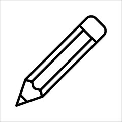 Fototapeta premium Pencil flat icon. Single high quality outline symbol of graduation for web design or mobile app. vector illustration on white background