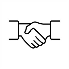 Handshake line icon. Partnership and agreement symbol, vector illustration on white background