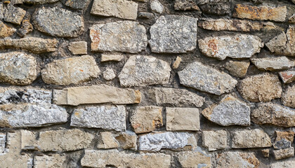 Fototapeta premium Texture of a stone wall. Old castle stone wall texture background. Stone wall as a background or texture. Part of a stone wall, for background or texture