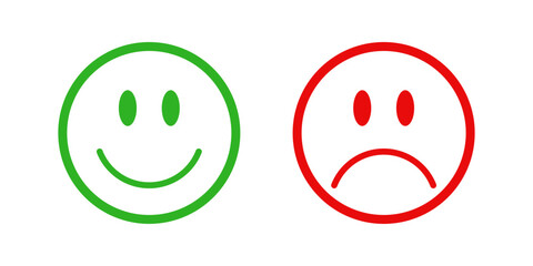 Happy and sad smiley icon