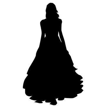 recommend clip art: 正装した女性のイラスト素材のシルエット　ベクター