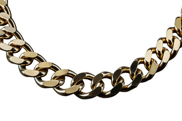 Gold chain necklace. isolated object, transparent background