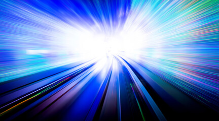 High speed abstract track of motion light for background