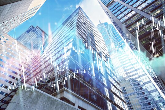 Skyscrapers Cityscape View, Real Estate concept.