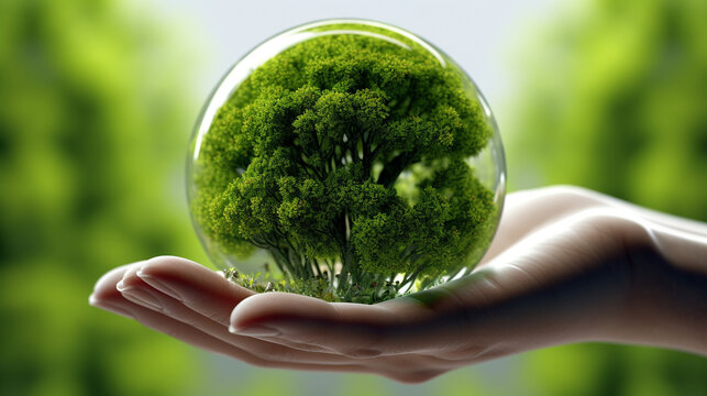 green earth in hand HD 8K wallpaper Stock Photographic Image
