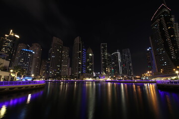 Dubai Marine night view of the city