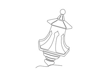 A mawlid celebration lantern. Mawlid one-line drawing