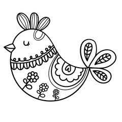 folk art bird outline