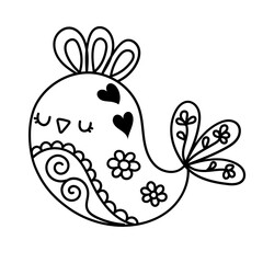 folk art bird outline