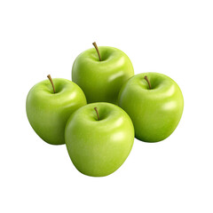 Green apples. isolated object, transparent background