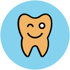 Clean teeth flat icon design 