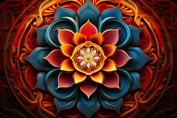 A colorful flower mandala art