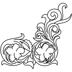 Abstract floral pattern. flower design black circle clip art creative