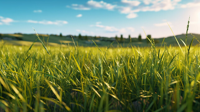 green wheat field HD 8K wallpaper Stock Photographic Image
