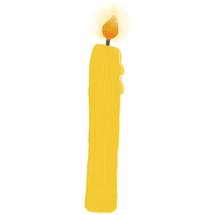burning candle on a white background