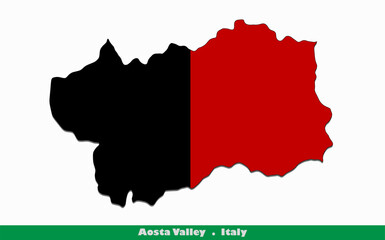 Aosta Valley Flag -  Regions of Italy (EPS)
