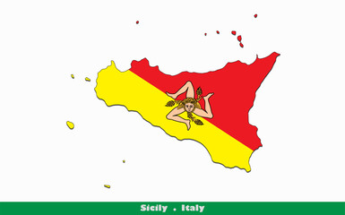 Sicily Flag -  Regions of Italy (EPS)