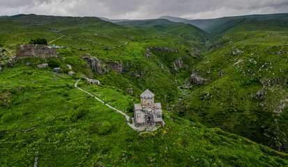 High resolution drone image of the beautiful Amberd Fortress- Armenia © Oren