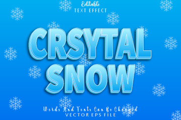 Crystal Snow Editable Text Effect Emboss Cartoon Style