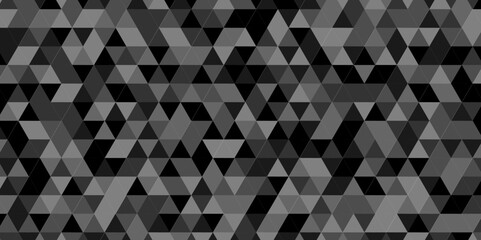 Seamless black dark backdrop grayscale background. Many rectangular. Abstract black and white geomatics patter diamond triangular square wallpaper background.