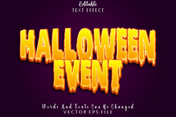 Halloween Event Editable Text Effect Emboss Cartoon Style