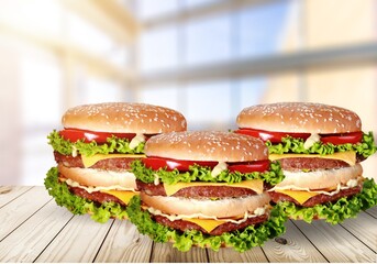 Homemade tasty fresh burgers dish