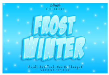 Frost Winter Editable Text Effect Emboss Cartoon Style