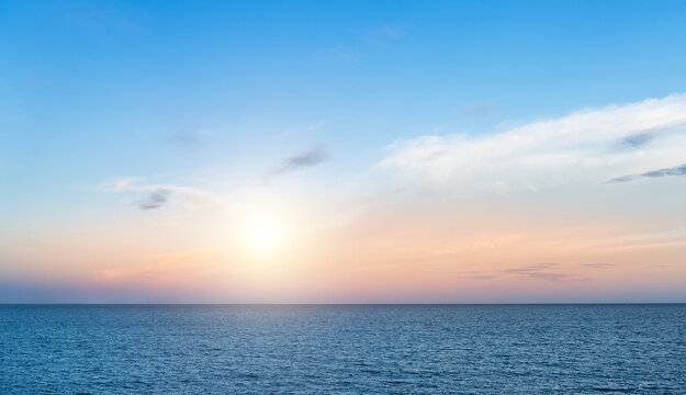 Blue sea and afternoon sky for background