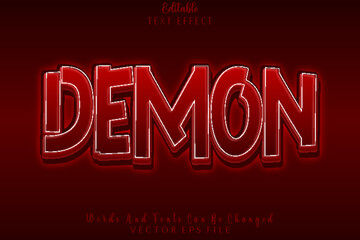Demon Editable Text Effect Emboss Cartoon Style