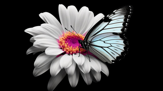 flower on black HD 8K wallpaper Stock Photographic Image
