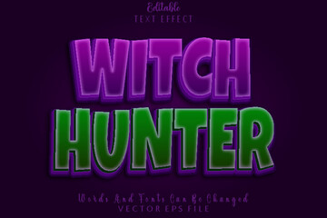 Witch Hunter Editable Text Effect Emboss Cartoon Style