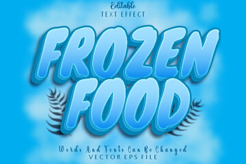 Frozen Food Editable Text Effect Emboss Cartoon Style