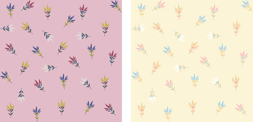 Seamless pattern of wild flowers on a pastel background, for background, printing, fabric, fashion