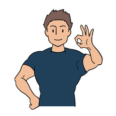 オッケーサインを出すジムトレーナー