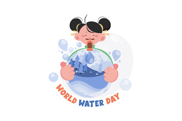 World Water Day Illustration concept on white background