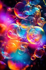 Abstract Dynamic Spectrum of Colors Abstract Background, Colorful luxury bubble silk,Holographic Neon Fluid Waves