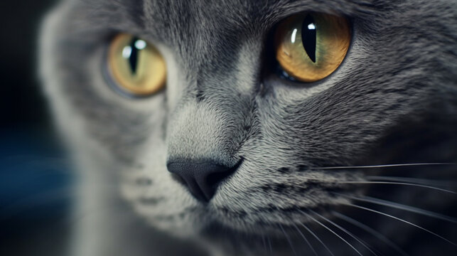 close up portrait of a cat HD 8K wallpaper Stock Photographic Image
