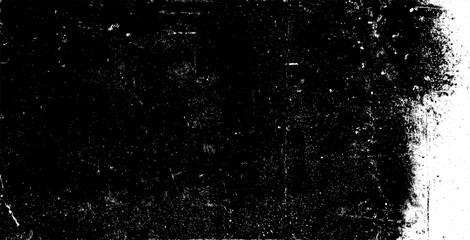 Grunge black texture. Wide horizontal long banner. Dark grainy texture on white background. Dust overlay textured. Grain noise particles. Rusted white effect. Vector illustration, EPS 10.