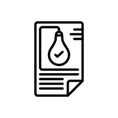 Black line icon for facts 