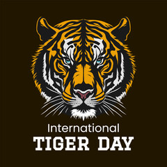 Fototapeta na wymiar Vector graphic of tiger head illustration suitable for international tiger day celebration