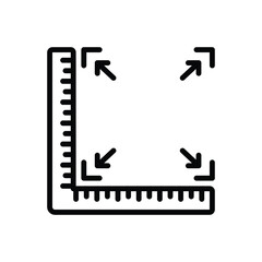 Black line icon for size 