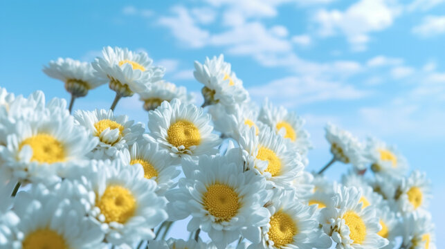 field of daisies HD 8K wallpaper Stock Photographic Image
