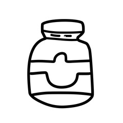 Fototapeta premium jar bottle line icon