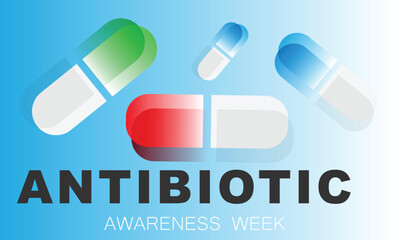 World Antibiotic awareness week. background, banner, card, poster, template. Vector illustration.