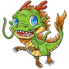 green dragon with a smile