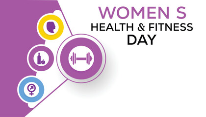 Women's health and fitness day is observed every year on 25 September. banner, poster, card, background design.