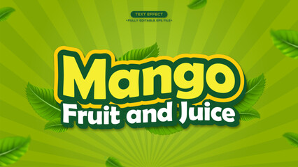 Mango Fruit and Juice Text Effect for Headline and Tittle Promotion Design